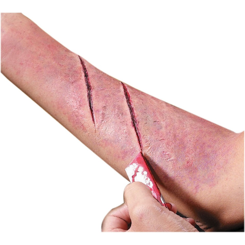 FAKE CUT WOUND SCAR PROSTHETIC SPECIAL EFFECT FAKE BLOOD PROP LATEX FX 