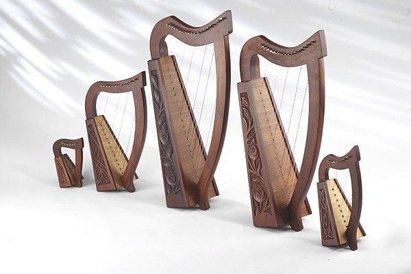 EMS NEW 17 String Celtic Knee Harp, Rosewood