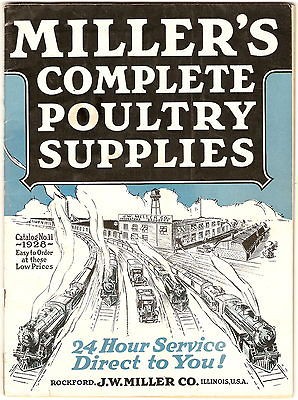 1928 MILLER POULTRY SUPPLY CATALOG Rockford IL 76 Pgs ILLUSTRATED Farm 