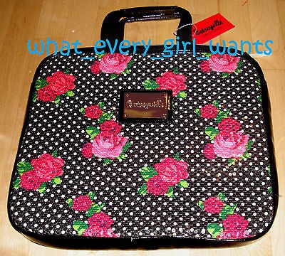 NEW BETSEY JOHNSON Sequins POLKA DOT Dotty Rose Black LAPTOP SLEEVE 