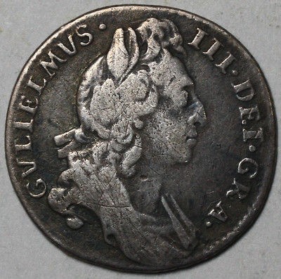 1696 WILLIAM IV silver 6 pence (OLD US COLONIAL MONEY)