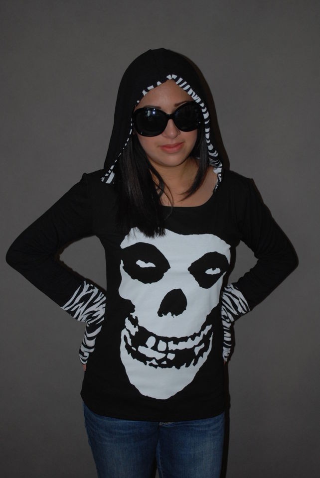 DIY Misfits Hoodie Top Hardcore Punk Rock XS XL