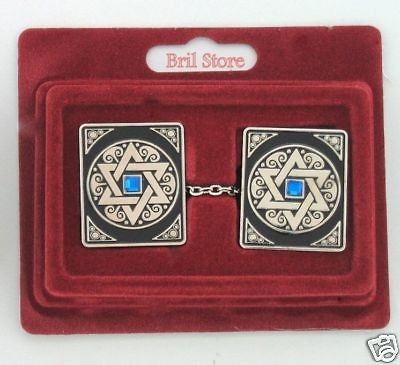 STAR OF DAVID TALLIT CLIPS JEWISH ISRAEL praying shawl synagogue talit 