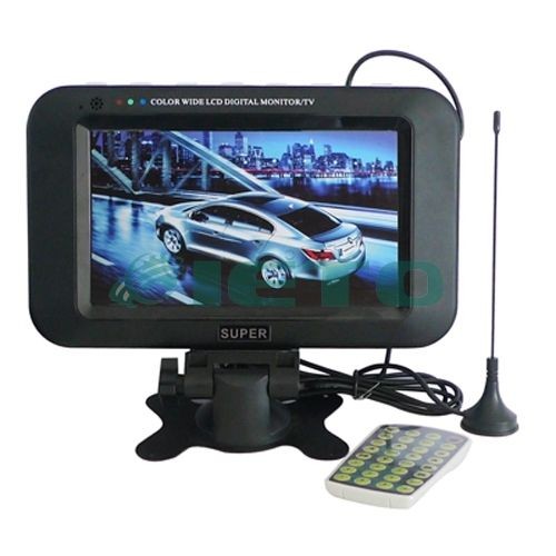 inch Wide Mini TFT LCD Analog TV Color Car Monitor Support SD/MMC 