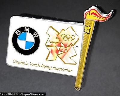 OLYMPIC BADGE PIN 2012 LONDON ENGLAND UK BMW AUTOMOBILE SPONSOR TORCH 