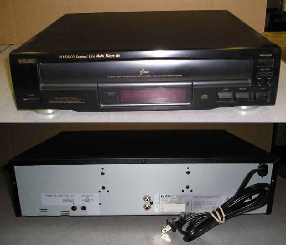 Teac PD D1200 5 Disc CD Player Changer Tested Good