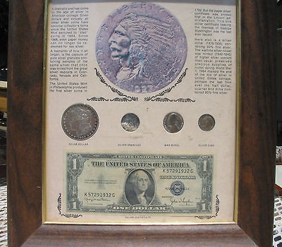   Silver $1,Certificate​,Granules,Nick​el,Dime + The Inf. Sheet