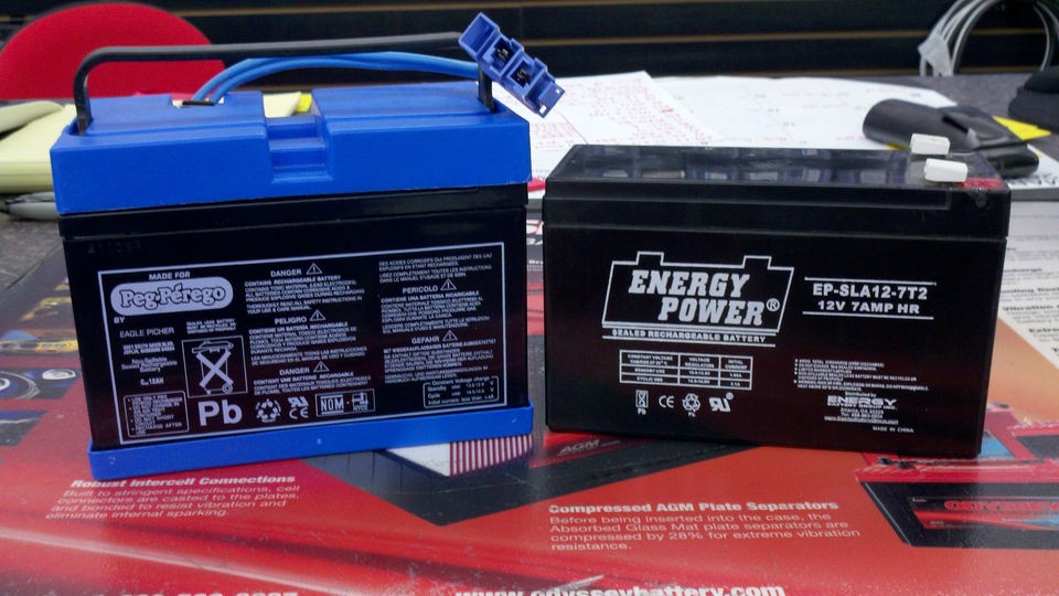 PEG PEREGO 12 VOLT 7 AH 8 AH SLIM BATTERY REPLACEMENT ***NEW*** 12v 