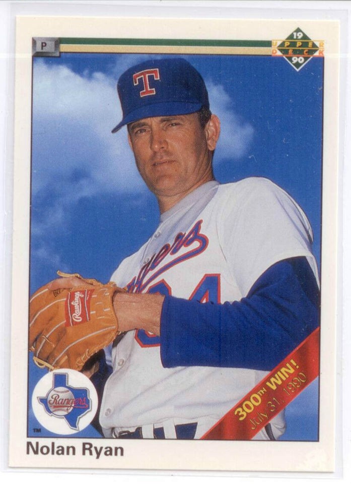 Nolan Ryan HOFer 1990 Upper Deck Card # 734 300th Win