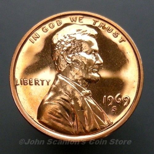 1969s penny in Lincoln Memorial (1959 2008)