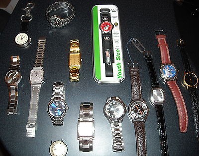 Lot of 14 Mens Fossil Watches (Armitron, Casio, Bum Equipment, Paul 