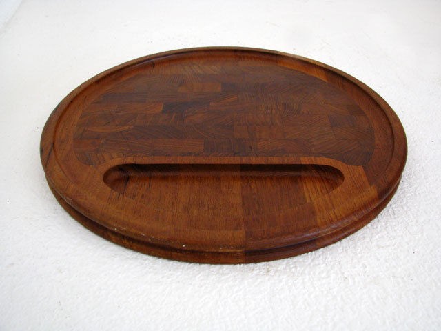 Nissen Denmark cutting board mid century Danish modern teak Eames era