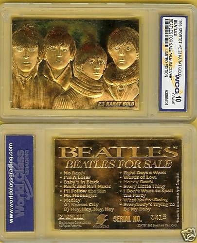 BEATLES FOR SALE ALBUM 23 KT GOLD CARD GEM MT 10