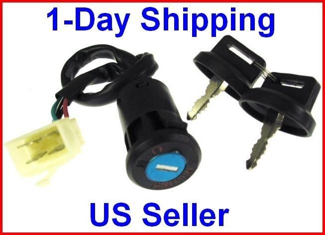 KEY IGNITION SWITCH 4 Wire ATV POCKET DIRT BIKE SCOOTER