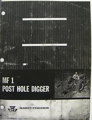 Massey Ferguso​n MF1 Post Hole Digger Operators Manual