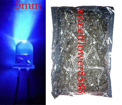 100 pcs 5mm round Blue LED superbright bulb lamp light