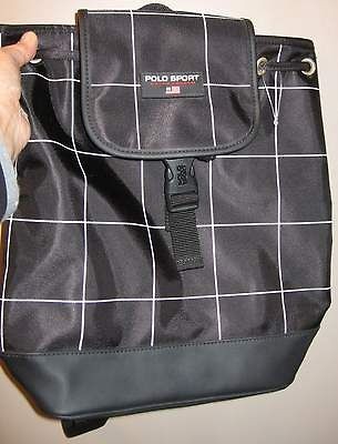   POLO SPORT RALPH LAUREN LGE BLACK/WHITE CHECK BACKPACK SHLDR BAG TOTE