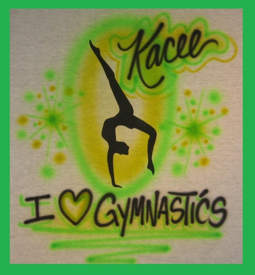   Airbrushed GYMNASTICS DANCE jazz tap hip hop balet music T Shirt