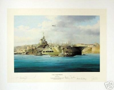 HMS Illustrious Malta Royal Navy Robert Taylor Ace Signed Maritime 