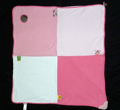 Baby Einstein PINK & WHITE TEXTURED BABY BLANKET Squares Teether 