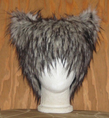 BIG BAD WOLF EARS FUR HAT HUSKY DOG KITTY CAT SPIRIT COSTUME ANIME 