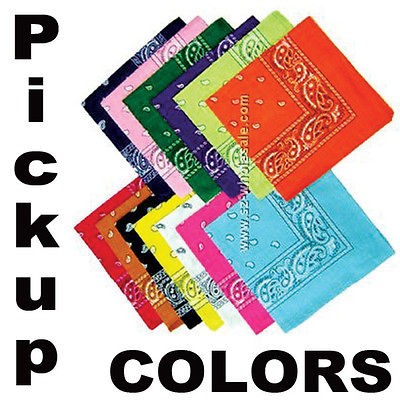 12 COTTON Lot wholesale bandanas U PICK UP colors