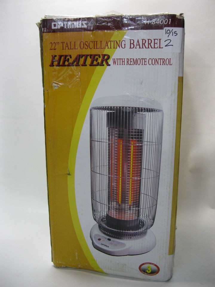 Optimus H 84001 Portable 22 Inch Oscillating Carbon Barrel Heater