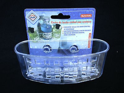   Transparent Shelf in Bath for Hygienic Accessories. On 2 Suckers