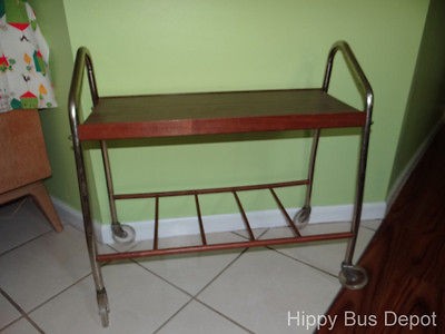   Modern GUSDORF Rolling TV Record Player or Bar Cart Stand Vintage