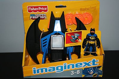 Batman Imaginext DC Super Friends Gotham City Batwing Plane Set NIB