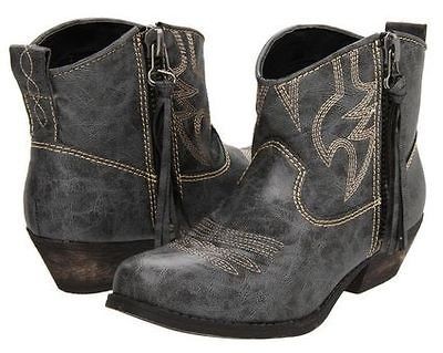 New Womens Big Buddha Wylan Cowboy Boots in Smoke Paris 8.5