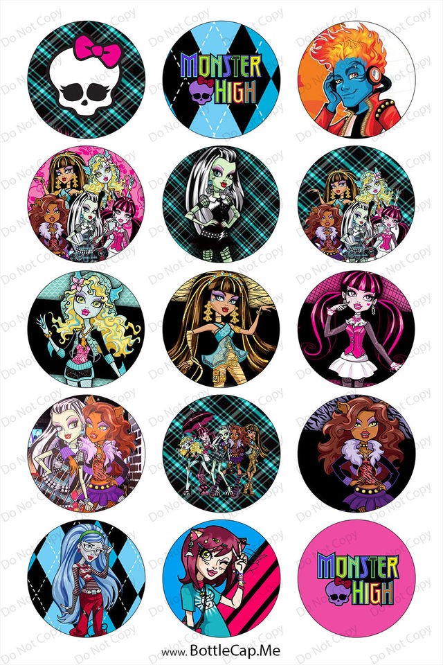 Precut 1 Monster High logo BESTSELLER Bottle Cap Images 1 inch 