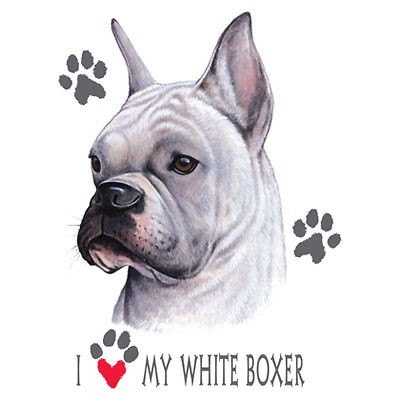 Love My White Boxer Dog Portrait White T Shirt   $9.95