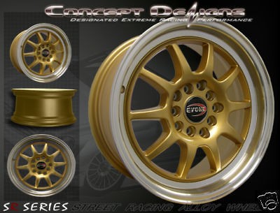 15 EVOKE™ C10 WHEELS RIMS ALLOY 10H/ 5 LUG GOLD JDM