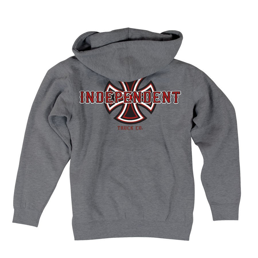 Independent Rider B/C Heavyweight Hooded Zip Sweatshirt Gunmetal 