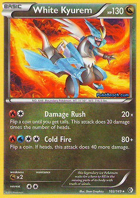   KYUREM 102/149 Rare Black and White Boundaries Crossed Pokemon card