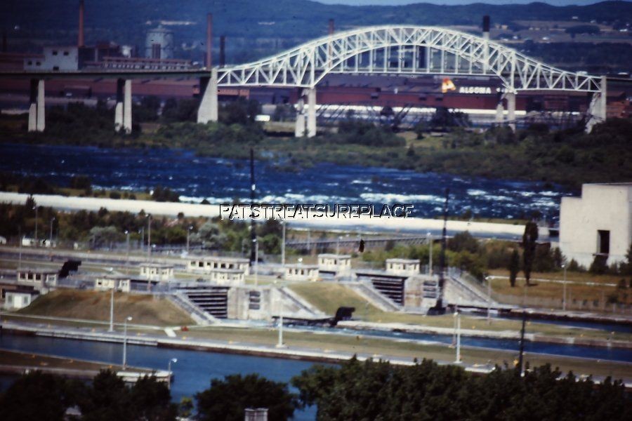 1969 ORIGINAL KODACHROME SLIDE ALGOMA STEEL BUILDING, SOO? SHIP LOCKS