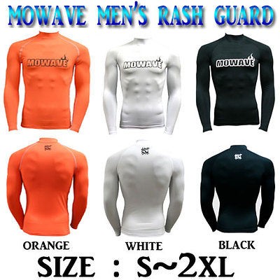 MOWAVE surf shirts mens rash guard S~2XL surfing swimming uv swim 