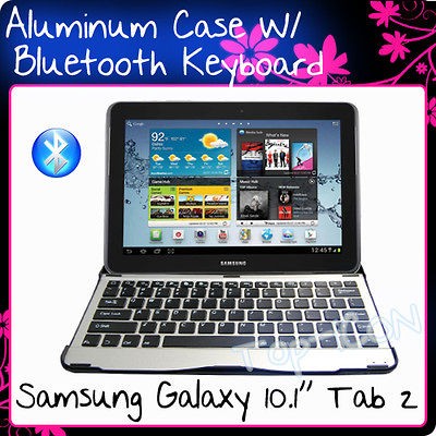 Aluminum Cover Case Bluetooth Keyboard For Samsung Galaxy Tab2 10.1 