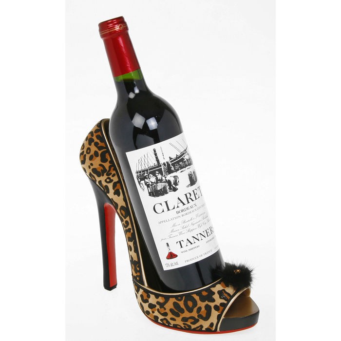 HIGH HEELED SHOE WINE BOTTLE HOLDER Red Gold Black White Pink Purple 