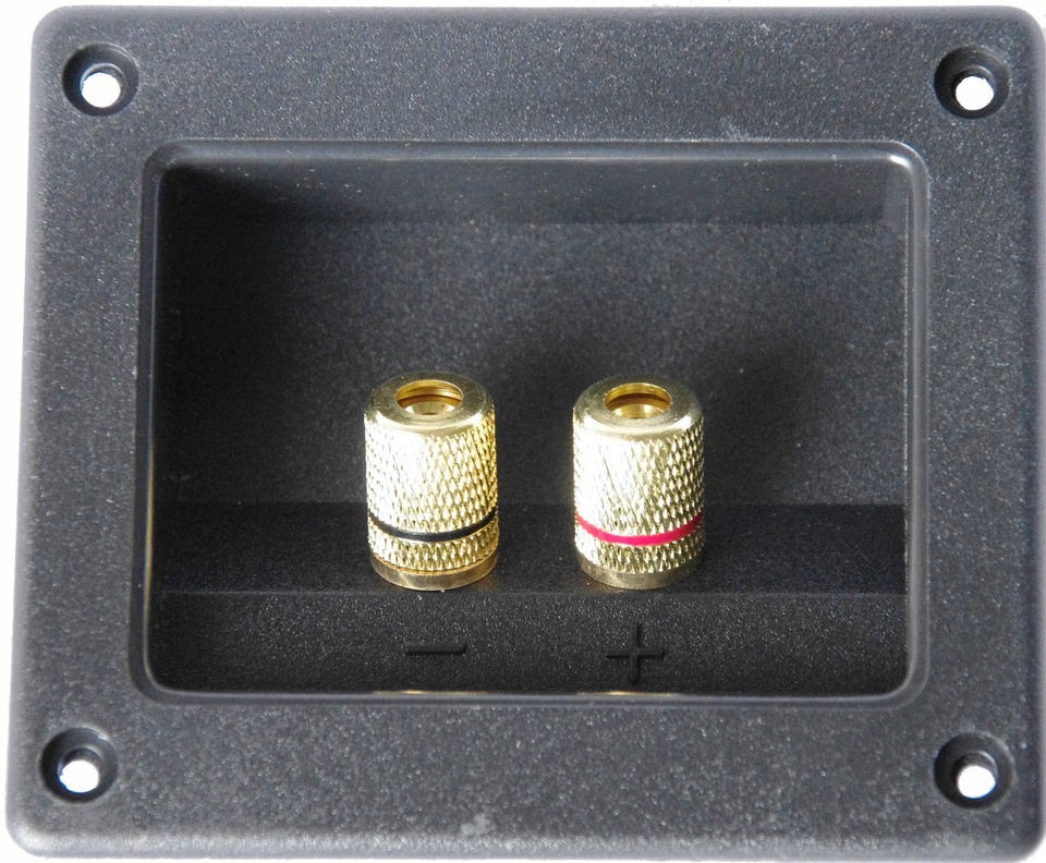 SPEAKER/SUBWOOFER TERMINAL MOUNTING CONNECTION PANEL PLATE GOLD PLATED 