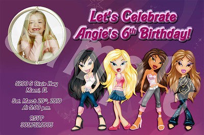 Bratz Fashion Dolls Custom Birthday Party Photo Invitations FAST More 