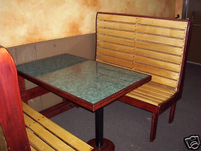 Sets = 4 Booths & 2 Tables Wood Single Restaurant Seating Pizza 