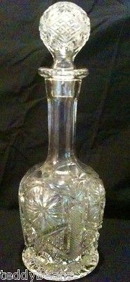   STAR & FILE Pattern Leaded Crystal Lenox Decanter Whiskey Brandy