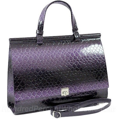   Alligator Skin Faux Patent Leather Womens Briefcase Shoulder Purse