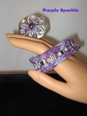 Pop Top Bracelet & Matching Pin Upcycled from aluminum can tabs Choose 