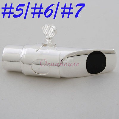   Soprano Sax Saxophone Mouthpiece + Cap + Ligature #5/#6/#7 Metal