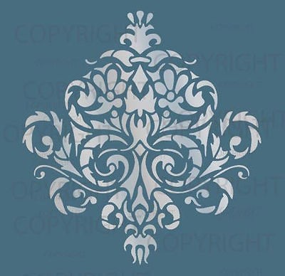 LARGE WALL DAMASK STENCIL PATTERN FAUX MURAL DECOR #1010 (Choose 