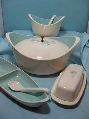   Serving Set casserole & top bowl condiment dish butter dish spoons