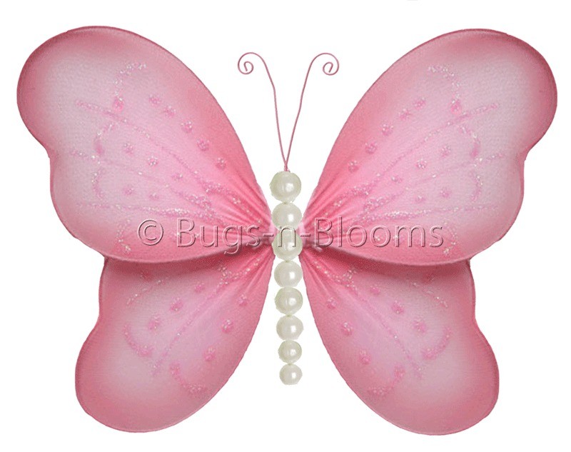 PINK PEARL BUTTERFLY DECORATION bedroom home hanging decor garden